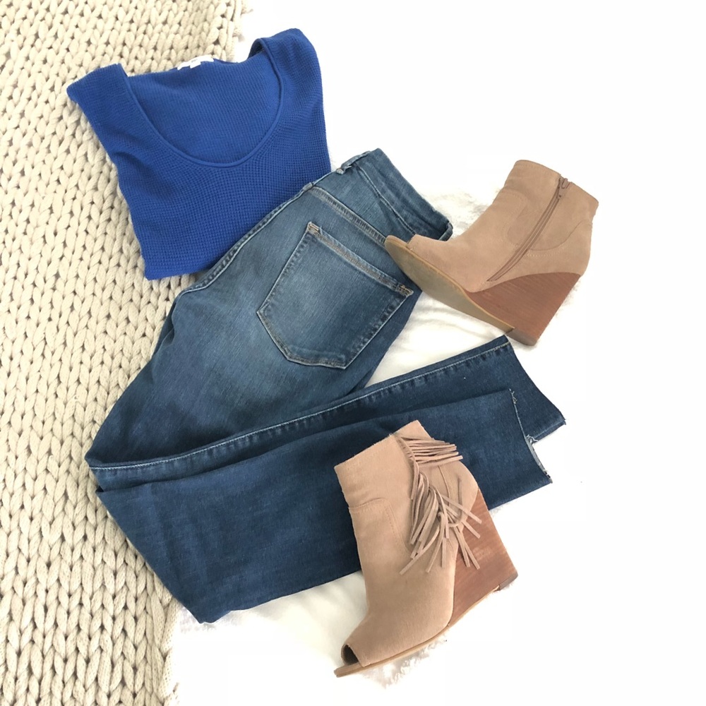 Fringe peep toe booties